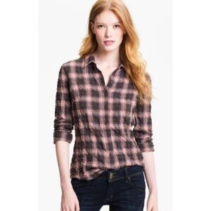 James Perse Plaid Tomboy Button Down Shirt